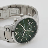 Emporio Armani Renato Chronograph Green Dial Silver Steel Strap Watch For Men - AR11507 Authentic Buy Shop Now