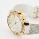 Michael Kors Sydney Quartz White Dial White Leather Strap Watch For Women - MK7221 Authentic Buy Shop Now