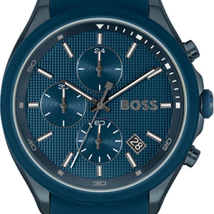 Hugo Boss Velocity Chronograph Blue Dial Blue Rubber Strap Watch For Men - 1514061 Authentic Buy Shop Now