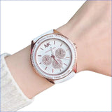 Michael Kors Oversized Sport Quartz White Dial White Rubber Strap Watch For Women - MK6945 Authentic Buy Shop Now