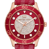 Michael Kors Runway Three-Hand Quartz Red Dial Red Leather Strap Watch For Women - MK7179 Authentic Buy Shop Now