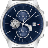 Tommy Hilfiger Weston Chronograph Blue Dial Silver Mesh Bracelet Watch For Men - 1710504 Authentic Buy Shop Now