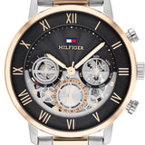 Tommy Hilfiger Legend Chronograph Black Dial Two Tone Steel Strap Watch For Men - 1710570 Authentic Buy Shop Now