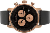Calvin Klein City Chronograph Black Dial Black Leather Strap Watch for Men - K2G17TC1 Authentic Buy Shop Now