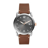 Fossil Commuter Grey Dial Brown Leather Strap Watch for Men - FS5417 Authentic Buy Shop Now