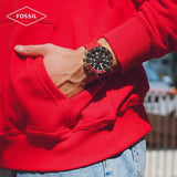 Fossil Bannon Multifunction Black Dial Red Silicone Strap Watch for Men - BQ2499 Authentic Buy Shop Now