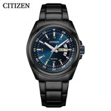 Citizen Eco Drive Blue Dial Black Steel Strap Watch For Men - AW0024-58LB Authentic Buy Shop Now