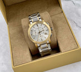 Burberry The City White Dial Two Tone Steel Strap Watch for Men - BU9751 Authentic Buy Shop Now