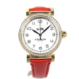 Coach Madison White Dial Red Leather Strap Watch for Women - 14502400 Authentic Buy Shop Now