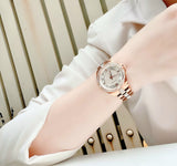 Bulova Crystal Collection Silver Dial Rose Gold Steel Strap Watch for Women - 98L229 Authentic Buy Shop Now