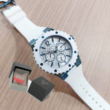 Guess Overdrive Chronograph White Dial White Rubber Strap Watch for Women - W0149L6 Authentic Buy Shop Now