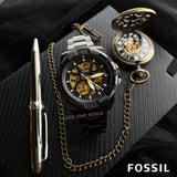 Fossil Bronson Automatic Skeleton Black Dial Black Steel Strap Watch for Men - ME3217 Authentic Buy Shop Now