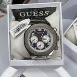 Guess Empire Quartz Black Dial Silver Steel Strap Watch For Men - GW0489G1 Authentic Buy Shop Now