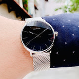 Calvin Klein High Noon Black Dial Silver Mesh Bracelet Watch for Men - K8M21121 Authentic Buy Shop Now