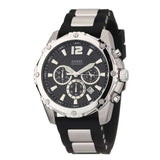 Guess Intrepid Chronograph Black Dial Two Tone Steel Strap Watch for Men - W0167G1 Authentic Buy Shop Now