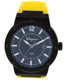 Salvatore Ferragamo F-80 Classic Black Dial Yellow Rubber Strap Watch for Men - SFHY01522 Authentic Buy Shop Now