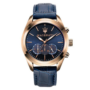 Maserati Traguardo Chronograph Blue Dial Blue Leather Strap Watch for Men - R8871612015 Authentic Buy Shop Now