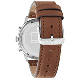 Tommy Hilfiger Jimmy Chronograph Green Dial Brown Leather Strap Watch For Men - 1791948 Authentic Buy Shop Now