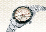 Seiko Presage Sharp Edged Series Automatic GMT Champagne Dial Silver Steel Strap Watch For Men - SPB273J1 Authentic Buy Shop Now