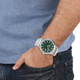 Salvatore Ferragamo F-80 Bracelet Green Dial Silver Steel Strap Watch For Men - SFHY00621 Authentic Buy Shop Now
