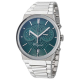 Salvatore Ferragamo Sapphire Chrono Green Dial Silver Steel Strap Watch for Men - SFME00421 Authentic Buy Shop Now