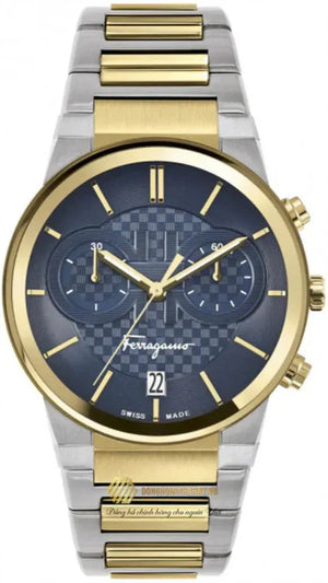 Salvatore Ferragamo F-80 Classic Black Dial Two Tone Steel Strap Watch for Men - SFME00921 Authentic Buy Shop Now