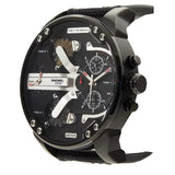 Diesel Mr. Daddy 2.0 Quartz Black Dial Black Nylon Strap Watch For Men - DZ7433 Authentic Buy Shop Now
