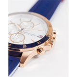 Tommy Hilfiger Bank Multifunction Quartz White Dial Blue Rubber Strap Watch for Men - 1791778 Authentic Buy Shop Now