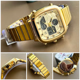 Fossil Retro Analog-Digital Gold Dial Gold Steel Strap Watch for Men - FS5889 Authentic Buy Shop Now