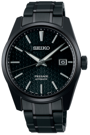Seiko Presage Sharp Edged Series Black Dial Black Steel Strap Watch For Men - SPB229J1 Authentic Buy Shop Now