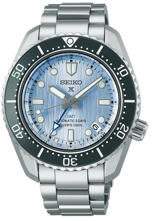 Seiko Prospex Limited Edition Automatic GMT Glacier Blue Dial Silver Steel Strap Watch For Men - SPB385J1 Authentic Buy Shop Now