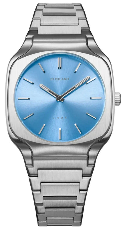 D1 Milano Square Maldives Sea Blue Dial Silver Steel Strap Watch for Men - D1-SQBJ05 Authentic Buy Shop Now