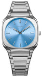 D1 Milano Square Maldives Sea Blue Dial Silver Steel Strap Watch for Men - D1-SQBJ05 Authentic Buy Shop Now