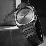 D1 Milano Square Gray Dial Grey Steel Strap Watch for Men - D1-SQBJ11 Authentic Buy Shop Now