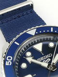 Seiko 5 Sports Automatic SKX Blue Dial Blue NATO Strap Watch For Men - SRPD51K2 Authentic Buy Shop Now