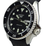 Seiko 5 Sports SKX Automatic Black Dial Black Leather Strap Watch for Men - SRPD55K2 Authentic Buy Shop Now