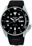 Seiko 5 Sports SKX Automatic Black Dial Black Leather Strap Watch for Men - SRPD55K2 Authentic Buy Shop Now