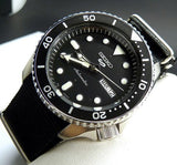 Seiko 5 Sports SKX Automatic Black Dial Black NATO Strap Watch For Men - SRPD55K3 Authentic Buy Shop Now