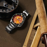 Seiko 5 Sports Automatic Orange Dial Silver Steel Strap Watch For Men - SRPD59K1 Authentic Buy Shop Now