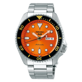 Seiko 5 Sports Automatic Orange Dial Silver Steel Strap Watch For Men - SRPD59K1 Authentic Buy Shop Now