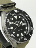 Seiko 5 Sport Automatic Black Dial Green Nylon Strap Watch For Men - SRPD65K4 Authentic Buy Shop Now