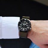 Seiko 5 Sport Automatic Black Dial Green Nylon Strap Watch For Men - SRPD65K4 Authentic Buy Shop Now