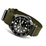 Seiko 5 Sport Automatic Black Dial Green Nylon Strap Watch For Men - SRPD65K4 Authentic Buy Shop Now