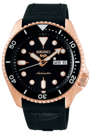 Seiko 5 Sport SKX Automatic Black Dial Black Silicone Strap Watch For Men - SRPD76K1 Authentic Buy Shop Now