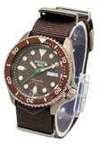 Seiko 5 Sport Automatic Brown Dial Brown Nylon Strap Watch For Men - SRPD85K1 Authentic Buy Shop Now