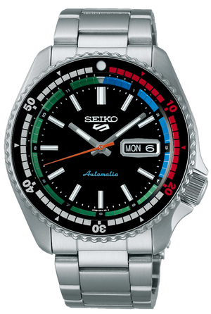 Seiko 5 Sports SKX Series Regatta Timer Retro Blue Dial Silver Steel Strap Watch For Men - SRPK13K1 Authentic Buy Shop Now