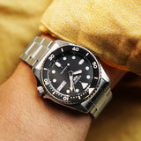 Seiko 5 Sports SKX Automatic Black Dial Silver Steel Strap Watch For Men - SRPK29K1 Authentic Buy Shop Now