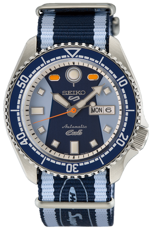 Seiko 5 Sports Honda Super Cub Limited Edition Blue Dial Two Tone NATO Strap Watch For Men - SRPK37K1 Authentic Buy Shop Now