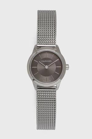 Calvin Klein Minimal Grey Dial Silver Mesh Bracelet Watch for Women - K3M23124 Authentic Buy Shop Now