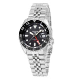 Seiko 5 Sports Automatic GMT Black Dial Silver Steel Strap Watch For Men - SSK001K1 Authentic Buy Shop Now